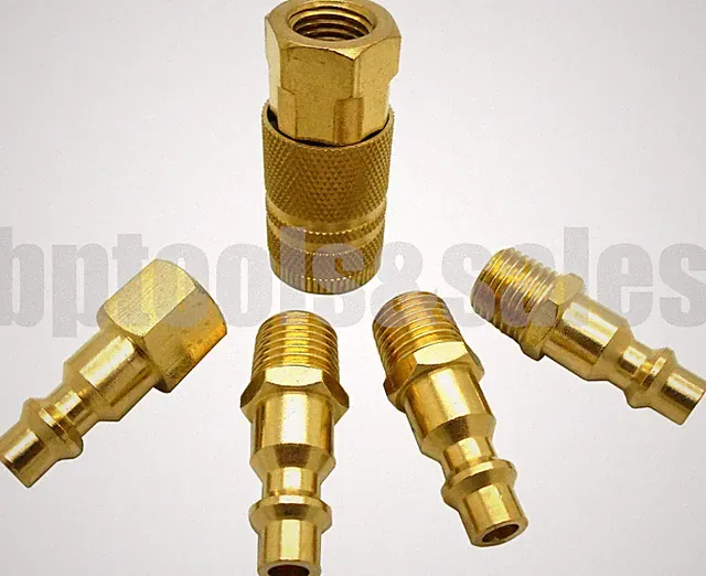 5 Pc Brass Coupler Quick Connect Coupler Set Air Compressor Hose NEW