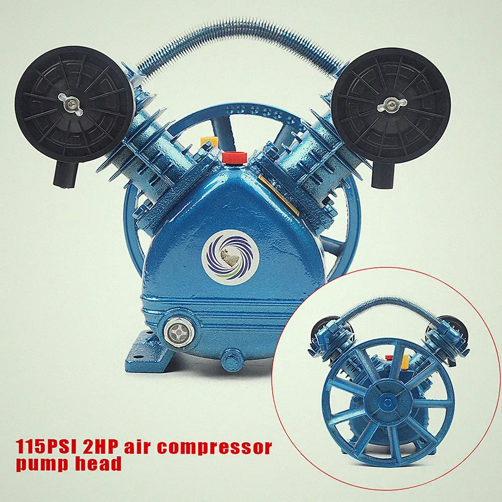 V-0.17/8 2HP 2 Piston V Type Twin Cylinder Air Compressor Pump Head Single Stage
