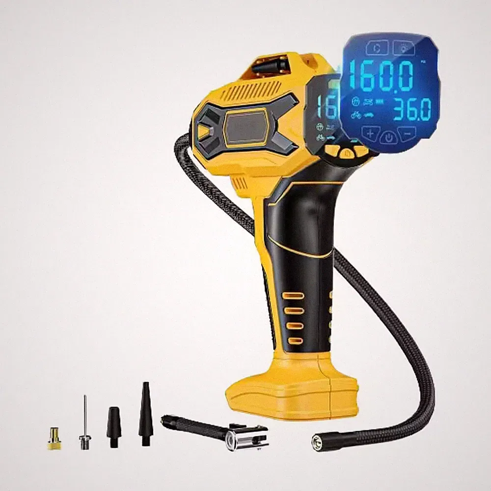 Cordless Tire Inflator 160 PS Portable Electric Air Compressor Compatible with 2