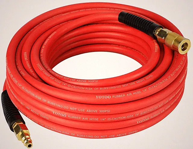 Heavy Duty Rubber Air Hose 1/4-Inch by 50-Feet, 300 PSI Air Compressor Hose w...