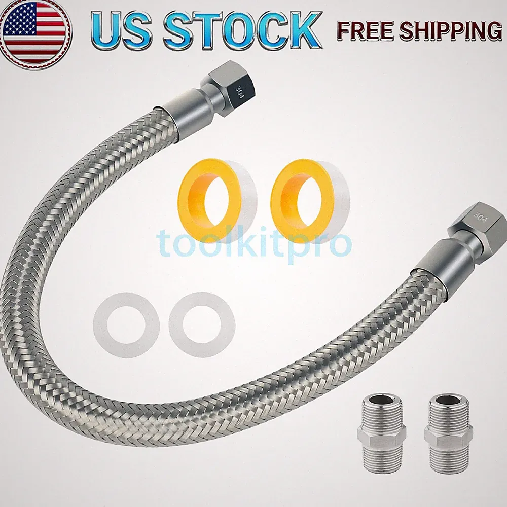 Industrial Compressor Jumper hose,1/2" NPT Male 20" Long, 450 PSI 750°F High