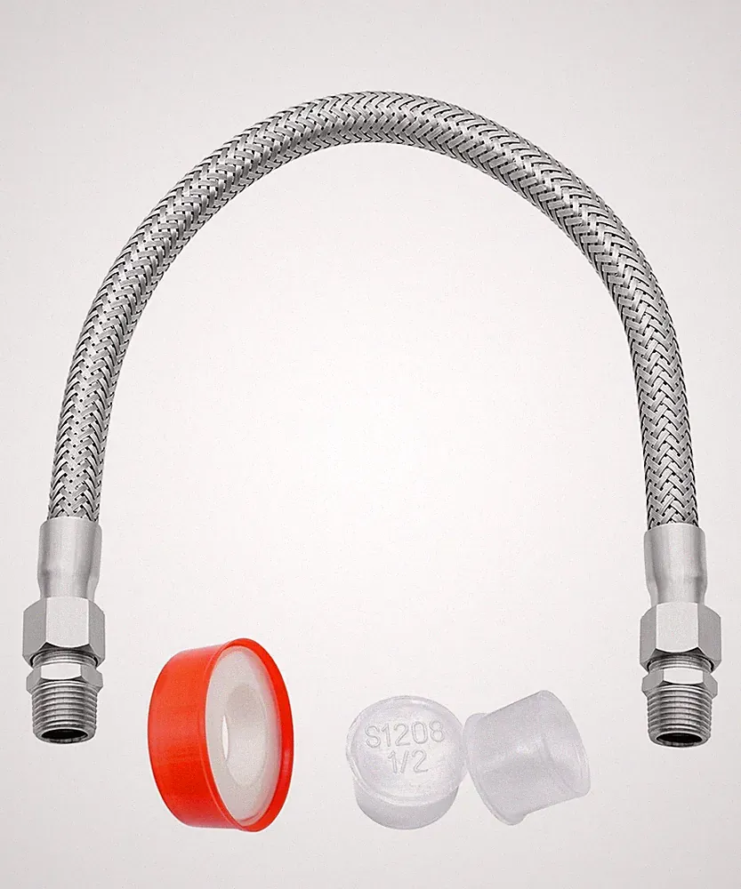 Industrial Grade Compressor Jumper hose, With 1/2" NPT Male 23" Length 450 PS...