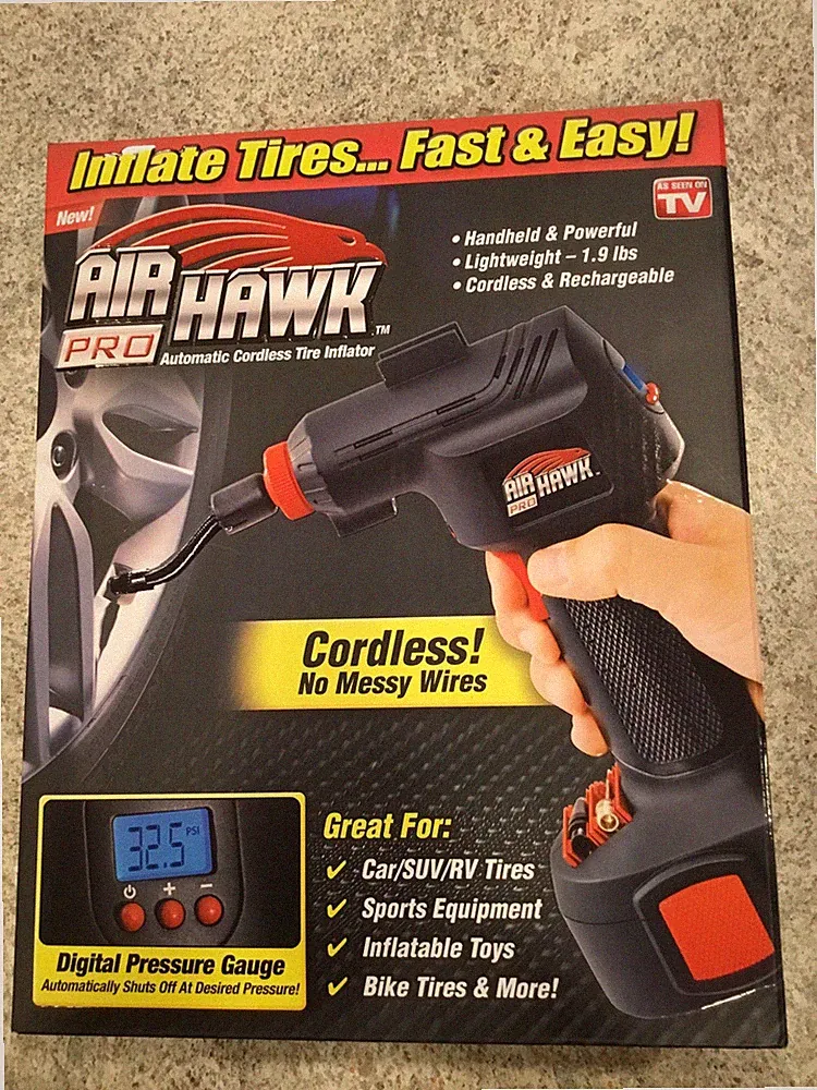 NEW‼️AIR HAWK PRO‼️AUTOMATIC CORDLESS TIRE INFLATOR PORTABLE AIR COMPRESSOR