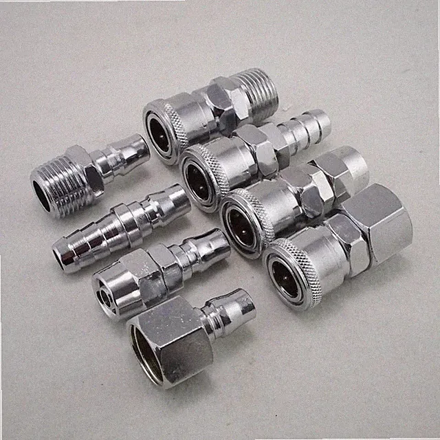 Set 8pcs 1/2" Pneumatic Air Compressor Hose Quick Coupler Plug Socket Connector