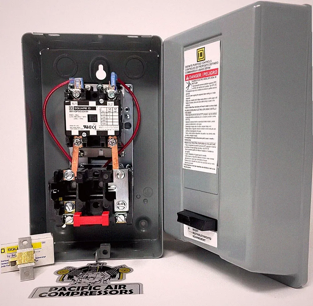 SQUARE D AIR COMPRESSOR MAGNETIC STARTER 5HP SINGLE PHASE 208-240 VOLT 'OEM'
